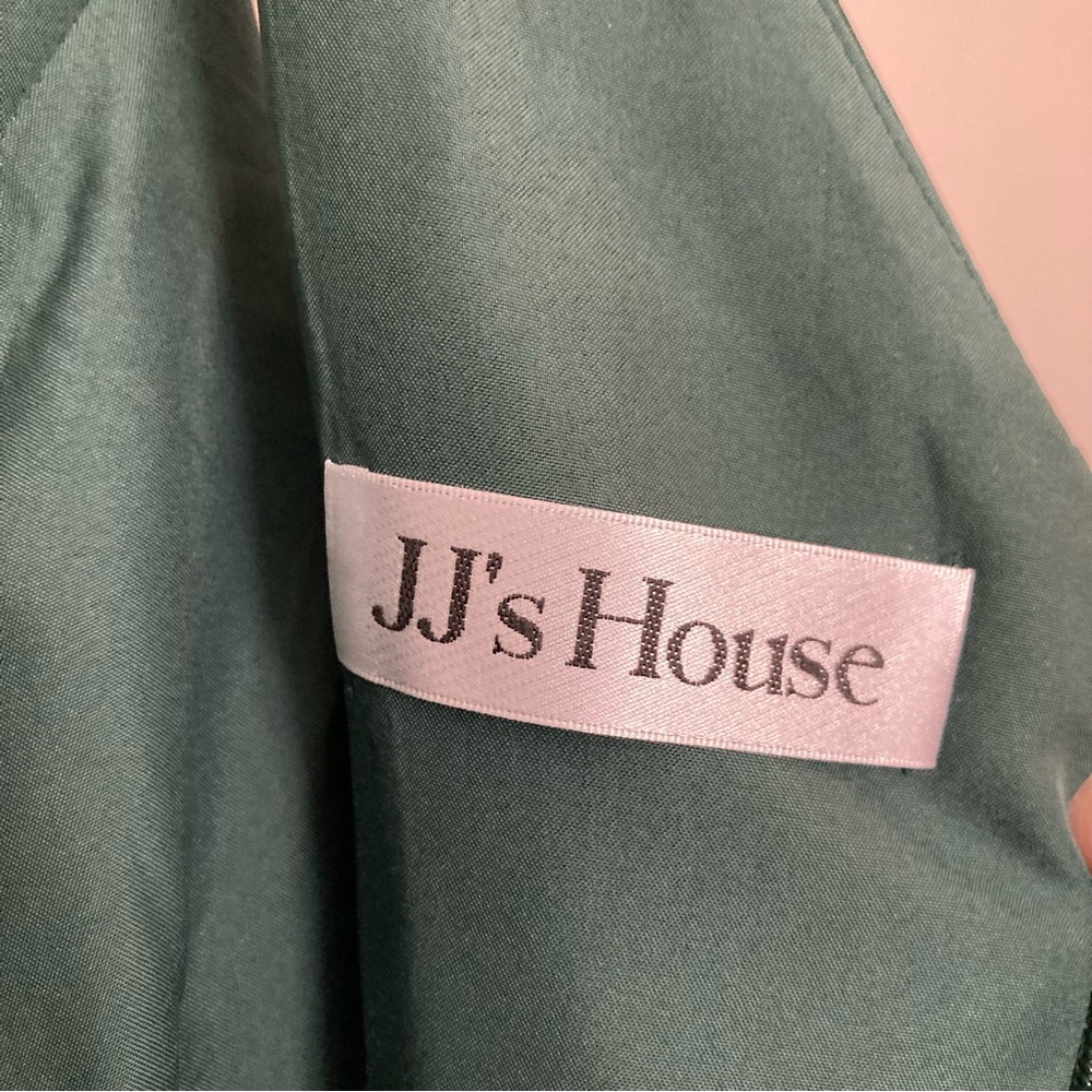 JJ’s House A-Line Boatneck Floor-Length Chiffon Bridesmaids Dress with Ruffle - Picture 12 of 14